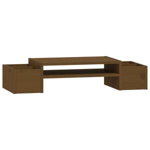 vidaXL Monitorst&auml;nder Honigbraun 70x27,5x15 cm Massivholz Kiefer