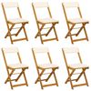 vidaXL Au&szlig;en Bistro-St&uuml;hle 6 pcs Cremewei&szlig; 40 x 53 x 80 cm