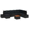 vidaXL Gartensofa-set mit Kissen 9 pcs Schwarz Poly-Rattan
