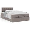 vidaXL Ottoman-Bett mit Matratze Taupe 120x190 cm Stoff