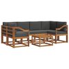 vidaXL Outdoor-Sofagarnitur mit Kissen 7 pcs Natur und Anthrazit