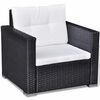 vidaXL 6-tlg. Garten-Lounge-Set mit Auflagen Poly Rattan Schwarz