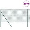 vidaXL Zaunpfosten Gr&uuml;n 10 x 1,2 m (60 x 60 mm Gitter) Stahl und PVC