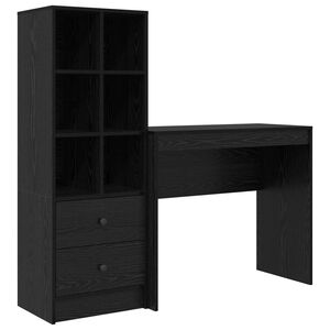 vidaXL Schreibtisch Schwarz Eichen-Optik 135,5 x 40 x 127 cm 2 stk.