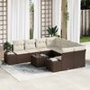 vidaXL Garten-Sofa-Set mit Kissen 9 pcs Braun und Creme Poly-Rattan