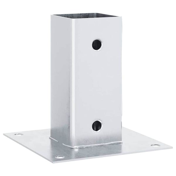 vidaXL Pfostenträger Quadratisch 4Stk. Silber 61x61mm Verzinkter Stahl