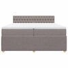 vidaXL Boxspringbett mit Matratze Taupe 200x200 cm Stoff