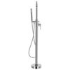 vidaXL Freistehende Badewanne und Wasserhahn 210 L 118,5 cm Silbern