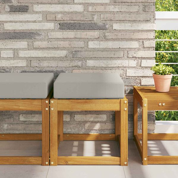 vidaXL Sitzkissen f&uuml;r Outdoor Grau 40 x 40 x 8 cm 100 % Polyester