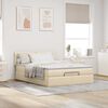 vidaXL Ottoman-Bett mit Matratze Creme 140x190 cm Stoff