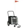 vidaXL Fahrradanh&auml;nger f&uuml;r Haustiere Grau und Schwarz 125 x 53 x 54 cm