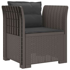 vidaXL 1-Sitzer Sessel mit Kissen Rattan-Look PP Hellgrau