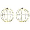 vidaXL Ball mit 192 LEDs 2 pcs Warmwei&szlig; 40 x 40 x 43,5 cm Metall