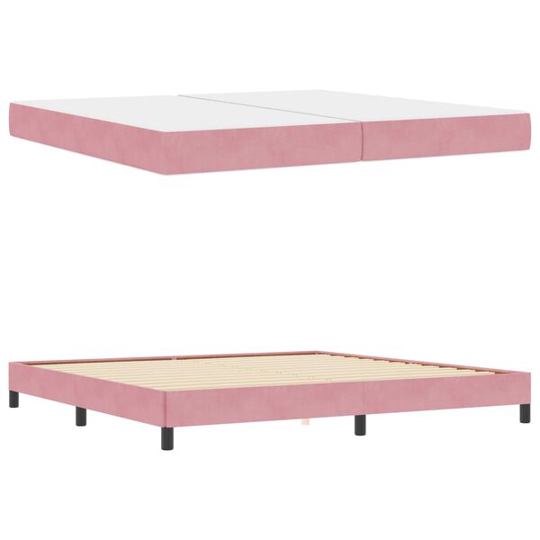 vidaXL Boxspringbett mit Matratze Rosa 200 x 200 cm Stoff