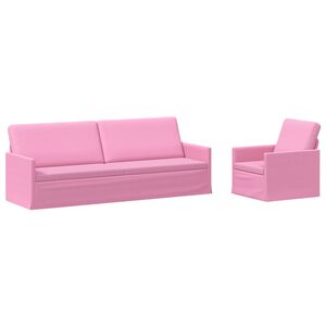 vidaXL Sofa-Set 2 pcs Rosa Stoff
