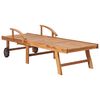 vidaXL Sonnenliege mit Auflage Rot Massivholz Teak
