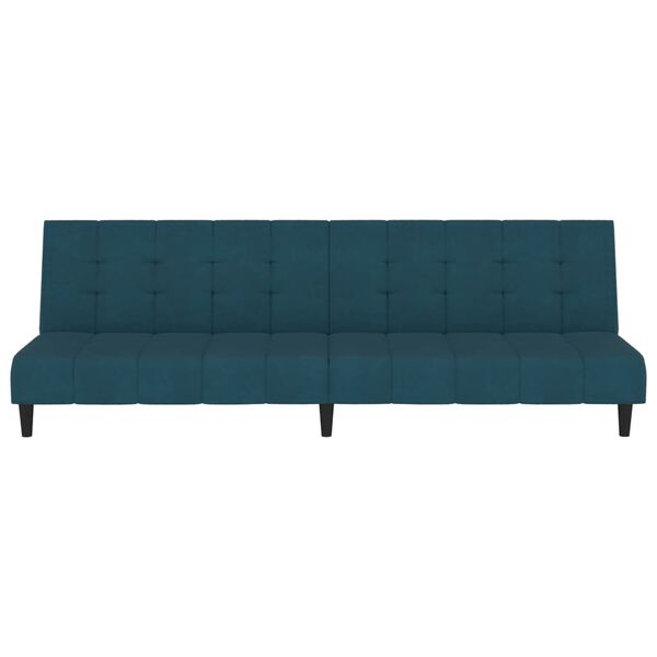 vidaXL Schlafsofa 2-Sitzer Blau Samt