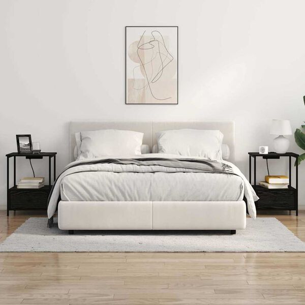 vidaXL Nachttisch Schwarz Eichen-Optik 42 x 41 x 56 cm Holzwerkstoff