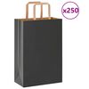 vidaXL Papiertragetaschen 250 Stk. mit Henkeln Schwarz 21x11x31 cm