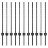 vidaXL Zaunpfosten 11 pcs Grau 80 cm Stahl
