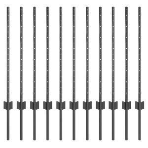 vidaXL Eingebetteter Zaunpfosten 11 Stk. Grau 120 cm