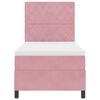 vidaXL LED Boxspringbett mit Matratze Rosa 100 x 200 cm Stoff
