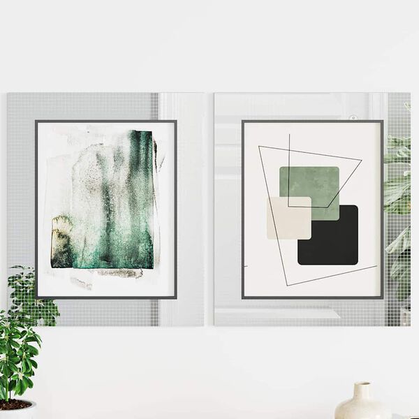 vidaXL Spiegel-Mosaikfliese Geometrisch 3 pcs Silber 30 x 30 cm Glas