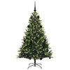 vidaXL Künstlicher geflammter Weihnachtsbaum 150 LEDs Grün 150 cm