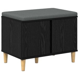 vidaXL Flurbank mit Kissen mit Speicher Schwarze Eiche 60 x 38 x 46 cm