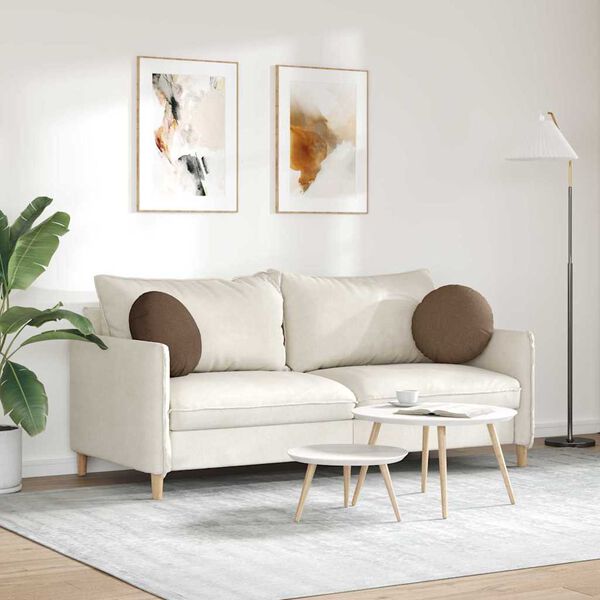 vidaXL Sitzkissen 2 pcs Braun &Oslash;40 x 13 cm Stoff