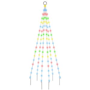vidaXL LED-Weihnachtsbaum f&uuml;r Fahnenmast Mehrfarbig 108 LEDs 180 cm