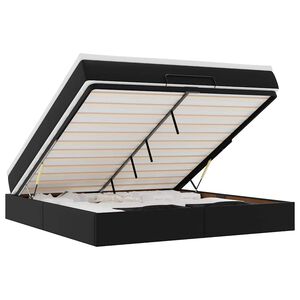 vidaXL Ottoman-Bett mit Matratze Schwarz 160x200 cm Kunstleder