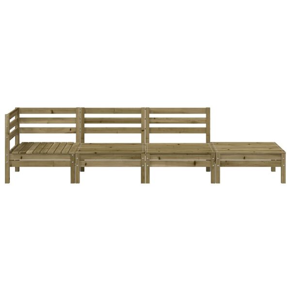 vidaXL Gartensofa 4-Sitzer Kiefernholz Impr&auml;gniert
