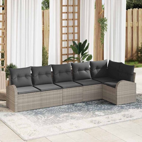 vidaXL Gartensofa-set Hellgrau Poly-Rattan