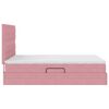 vidaXL Bett mit Stauraum und LED mit Matratze Rosa 140 x 200 cm Samt