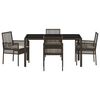 vidaXL Garten Essgruppe 5 pcs Braun Poly-Rattan