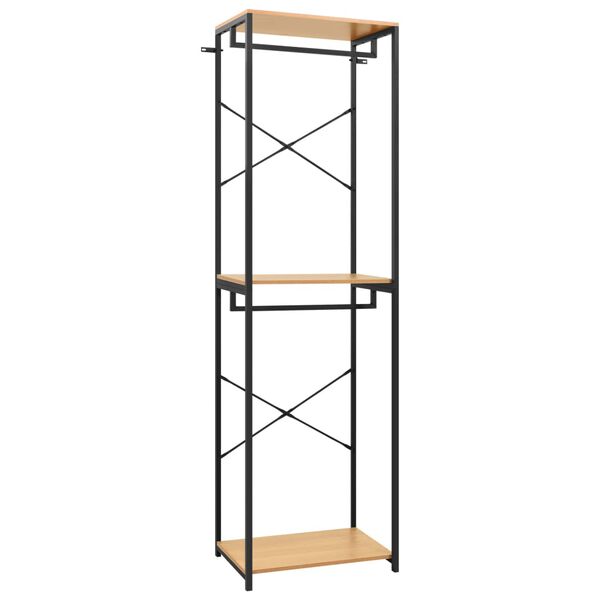 vidaXL Kleiderschrank Schwarz Eiche-Optik 60x40x213 cm Metall