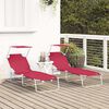 vidaXL Sonnenliege 2-Person 2 pcs Rot 58 x 188 x 77cm Stoff
