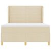 vidaXL Boxspringbett mit Matratze Dunkelgrau 90x190 cm Creme Stoff
