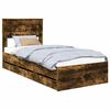 vidaXL Bettrahmen Ger&auml;ucherte Eiche 75 x 190 cm Ingenieurs Holz