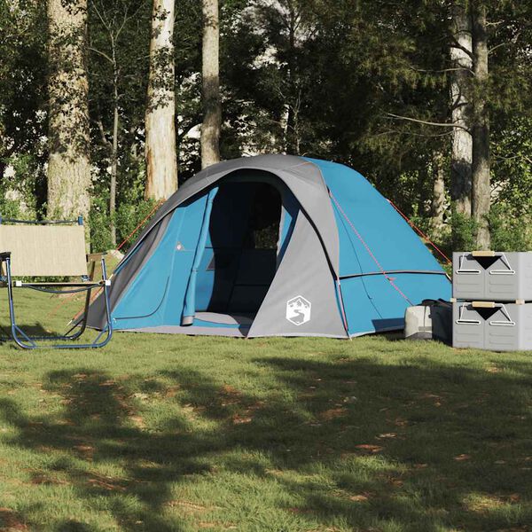 vidaXL Campingzelt 4 Personen Blau Wasserdicht