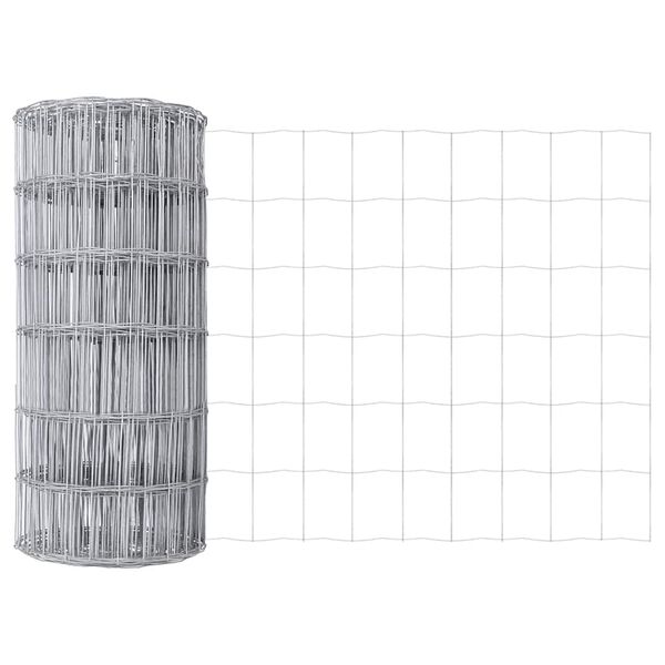 vidaXL Eurozaun Silber 0.8 x 10 m Feuerverzinktes Eisen