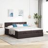 vidaXL Ottoman-Bett mit Matratzen Dunkelbraun 200x200 cm Stoff