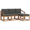 vidaXL Outdoor-Sofagarnitur mit Kissen 4 pcs Natur und Anthrazit