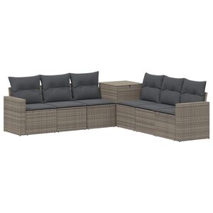 vidaXL Sofa Set 7 stk. Grau und Dunkelgrau Polyrattan und Stahl