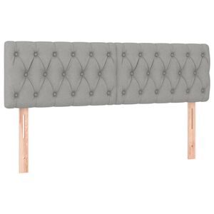 vidaXL Kopfteile Hellgrau 160x7x78/88 cm Stoff
