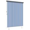 vidaXL Rollo Gestreift Blau und Wei&szlig; 200 x 250 cm Stoff und Aluminium