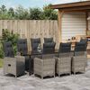 vidaXL Garten Essgruppe mit Kissen 9 pcs Beige Poly Rattan