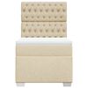 vidaXL Boxspringbett mit Matratze Creme 90x200 cm Stoff