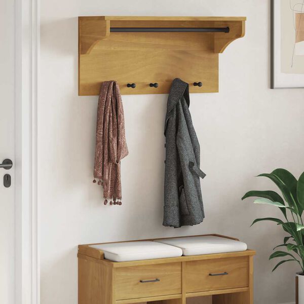 vidaXL Wandgarderobe SANDNES 87x30x42 cm Massivholz Kiefer